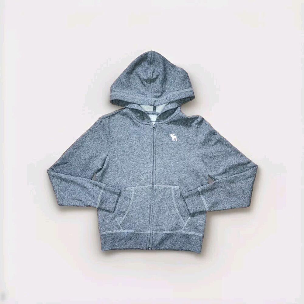 Abercrombie Kids Girls Hooded Zip-up Jacket Hoodie Gray Size 11/12 Medium 11 12